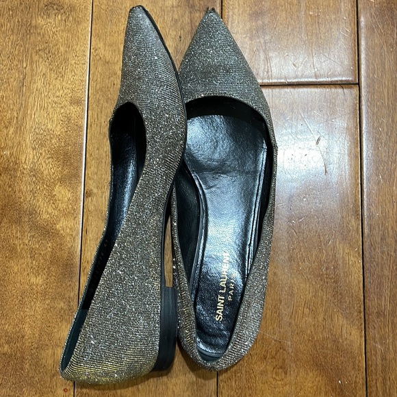 Saint Laurent YSL Paris Glitter flats size 41 used, US size 10 - Picture 4 of 16